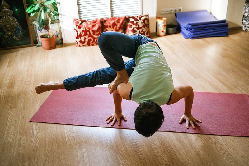 woman practicing yoga